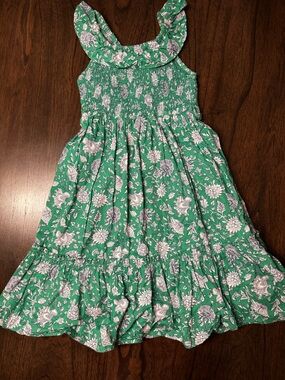 Crewcuts Green Floral Smocked Casual Dress
